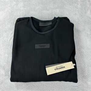 Essentials Men's Size Small NWT Black 100% Cotton Oversized Crewneck